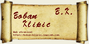 Boban Klipić vizit kartica